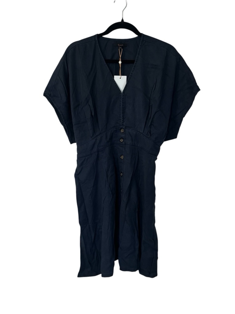 Quince Women’s Vintage Wash Tencel Button Front Dress in Midnight Blue Sz XL NWT